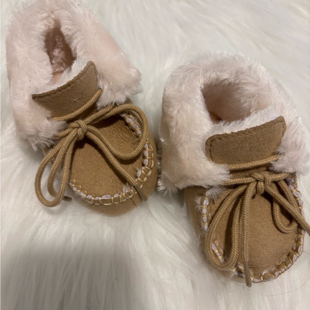 Cozy Tan Baby Booties